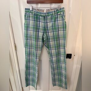 Men's bustle Green Plaid Chino Pants